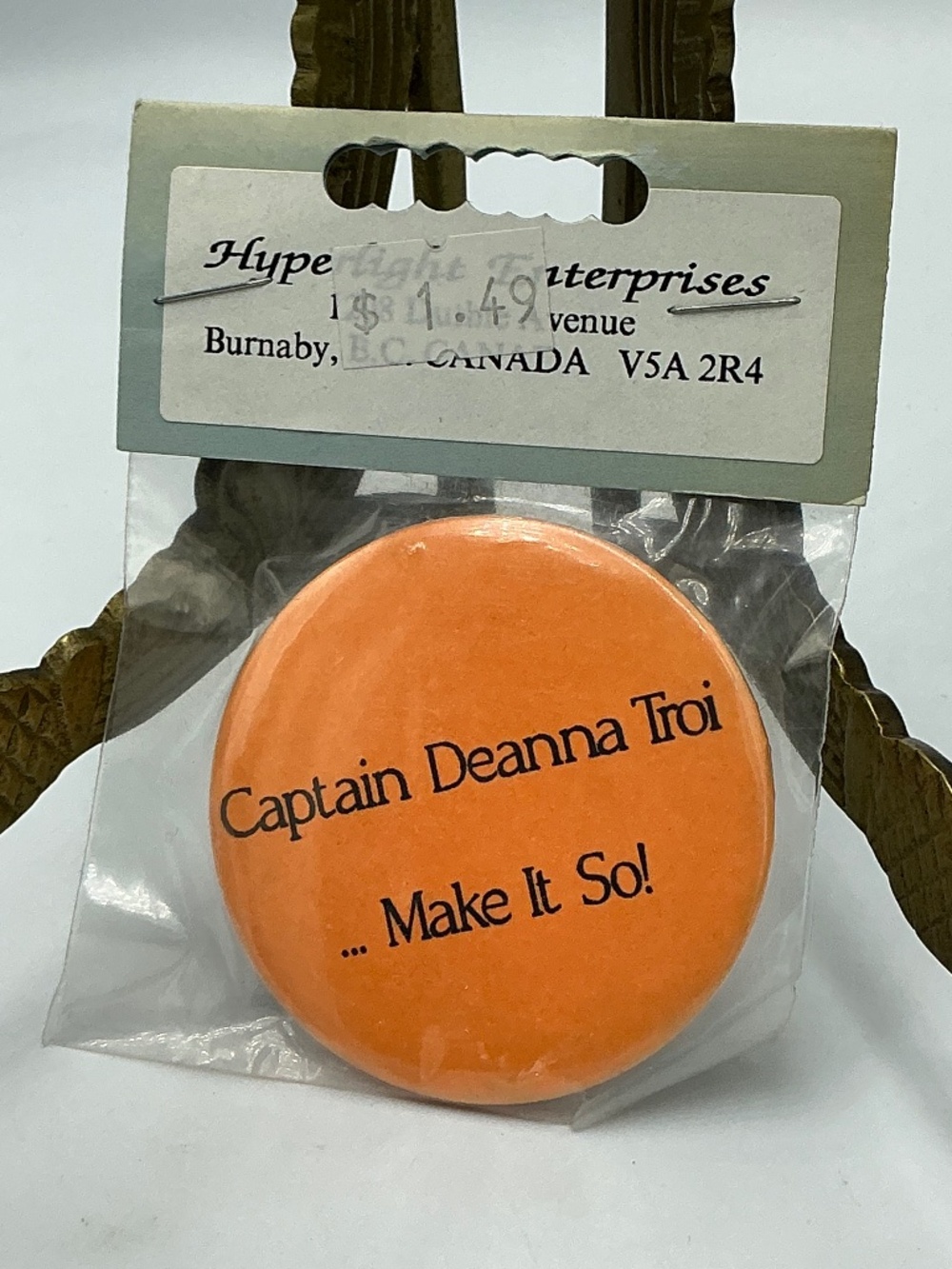 Star Trek Captain Deanna Troi Make It So Vintage Novelty Magnetic Button